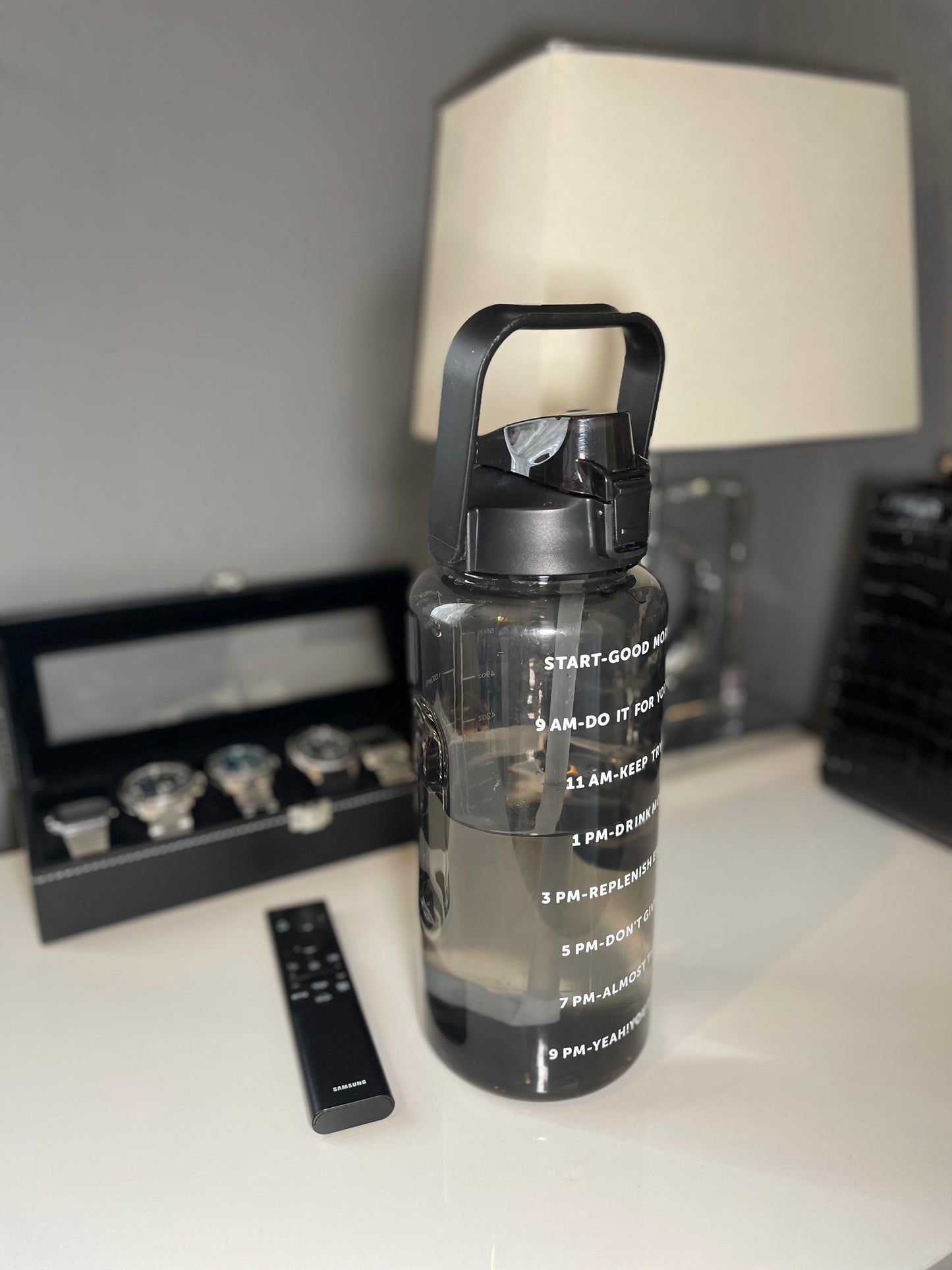 Waterbottles4you 2 litre Bottle with Time Marker and Straw, Motivational Water Bottle with Handle, Leakproof BPA FREE for School, Gym, Outdoor, Fitness - Brand New