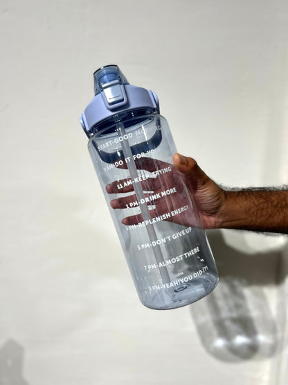 Waterbottles4you 2 litre Bottle with Time Marker and Straw, Motivational Water Bottle with Handle, Leakproof BPA FREE for School, Gym, Outdoor, Fitness - Brand New