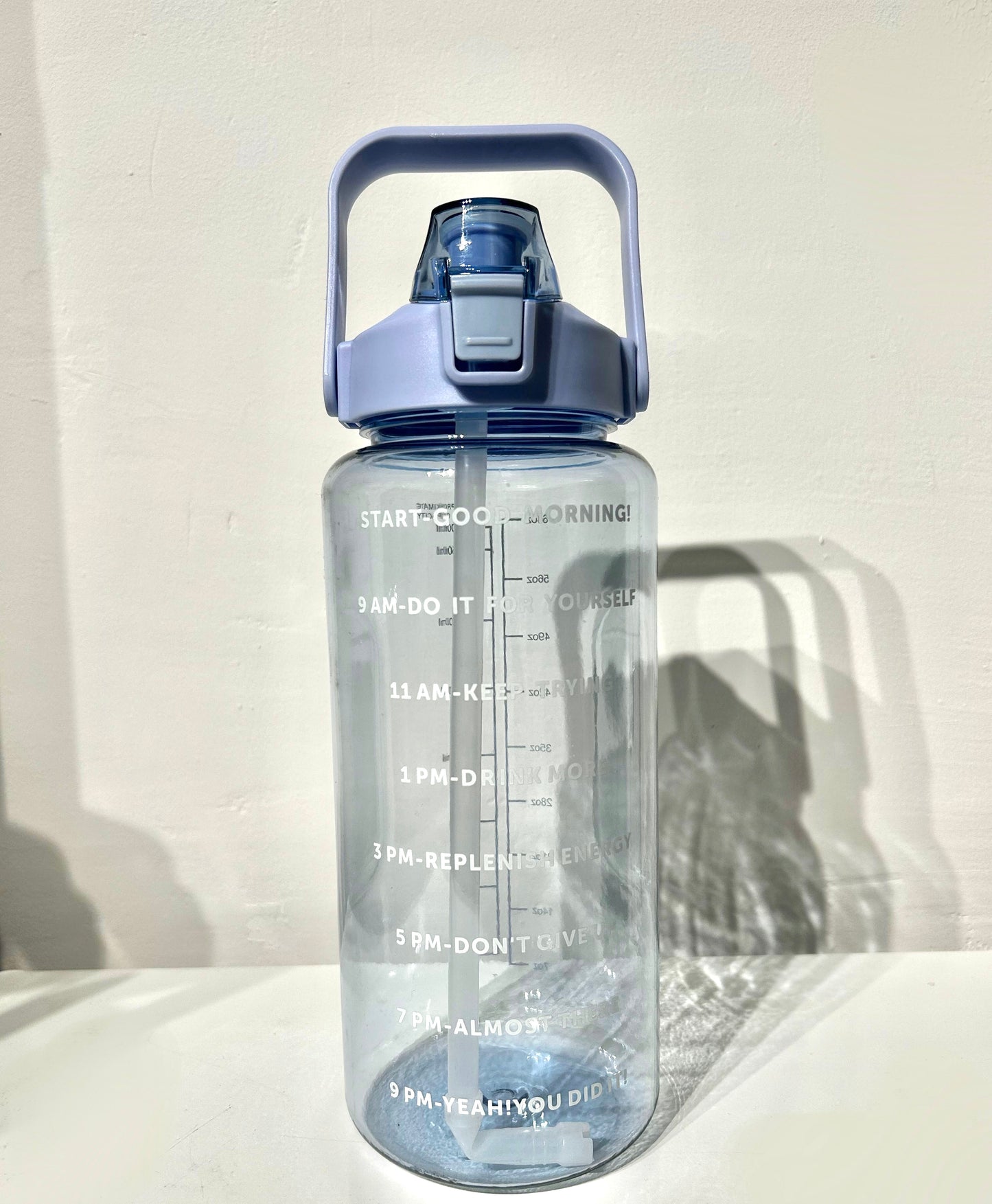 Waterbottles4you 2 litre Bottle with Time Marker and Straw, Motivational Water Bottle with Handle, Leakproof BPA FREE for School, Gym, Outdoor, Fitness - Brand New
