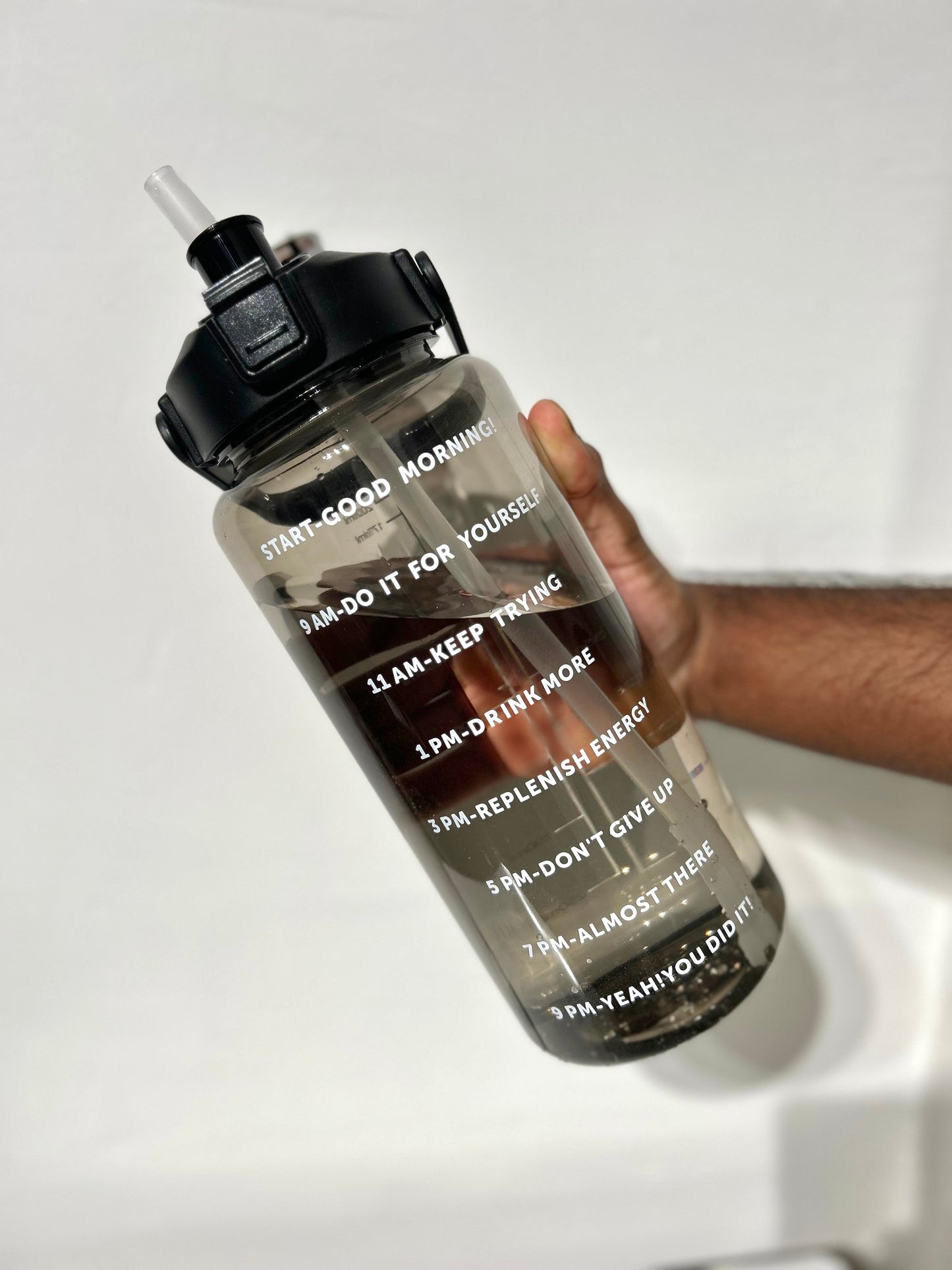 Waterbottles4you 2 litre Bottle with Time Marker and Straw, Motivational Water Bottle with Handle, Leakproof BPA FREE for School, Gym, Outdoor, Fitness - Brand New