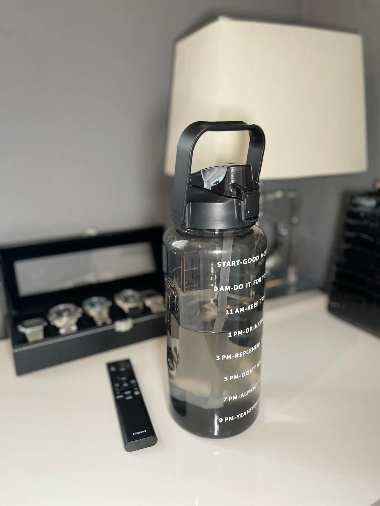 Waterbottles4you 2 litre Bottle with Time Marker and Straw, Motivational Water Bottle with Handle, Leakproof BPA FREE for School, Gym, Outdoor, Fitness - Brand New