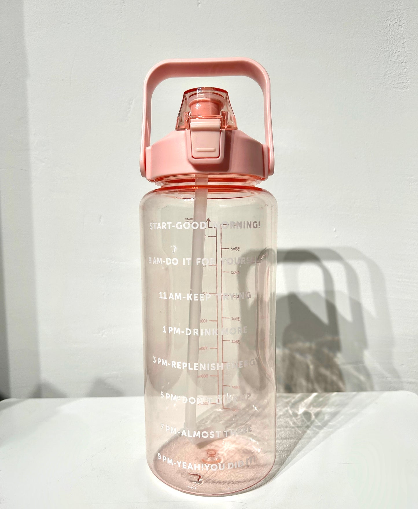 Waterbottles4you 2 litre Bottle with Time Marker and Straw, Motivational Water Bottle with Handle, Leakproof BPA FREE for School, Gym, Outdoor, Fitness - Brand New